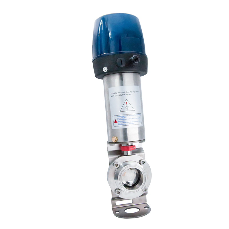 1/2 polegada de 12,7 mm higiênica higiênica de aço inoxidável grau SS304 SMS Pneumático Clamp Butterfly Válvula com cabeça de controle