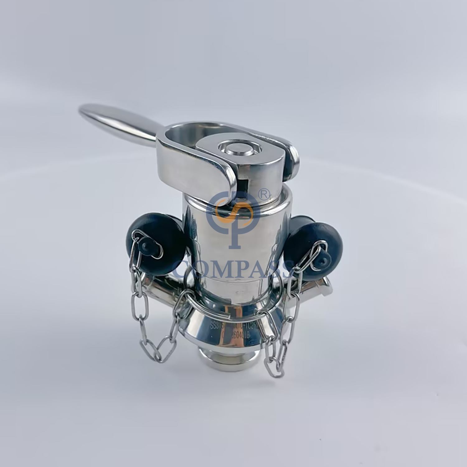 Válvula sanitária de aço inoxidável DN10 TC 25,2 mm SS316L de abertura rápida com braçadeira asséptica com vedação de silicone