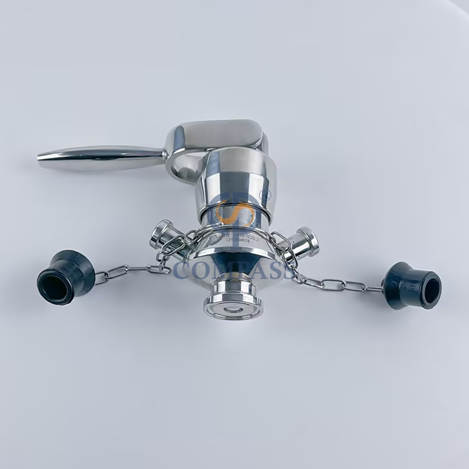 Válvula sanitária de aço inoxidável DN10 TC 25,2 mm SS316L de abertura rápida com braçadeira asséptica com vedação de silicone