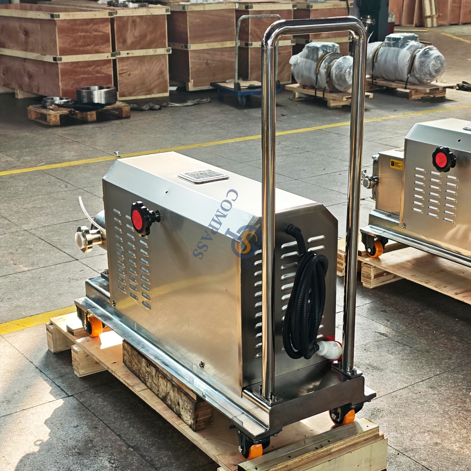 Bomba senoidal de extremidade de união de 330RPM 2.2KW SS316L com carrinho móvel e gabinete de controle