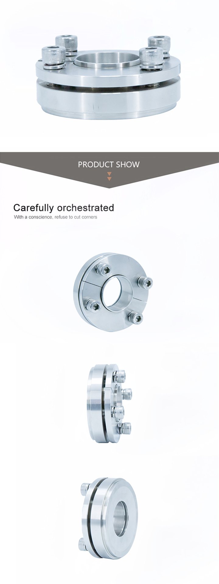 Flange ass&eacute;ptico sanit&aacute;rio de a&ccedil;o inoxid&aacute;vel 304 316L