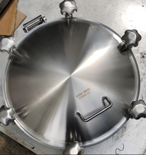 Junta de teflon para bueiro de tanque 400mm 316 graus de pressão de aço inoxidável rodada manways