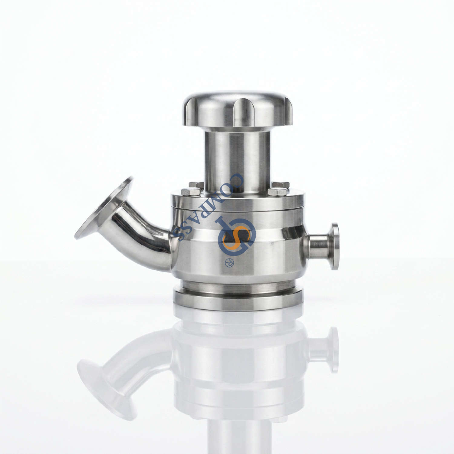 Nova chegada 25.4mm higiênico grau alimentício aisi316l sms saneamento 1 ''manual asséptico tri-braçadeira válvula inferior do tanque de descarga com porta de vapor