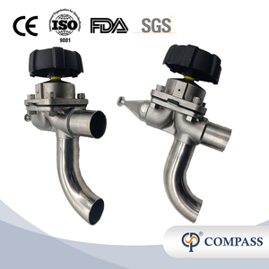 1-1/2 polegada × 1/2 polegada de alta qualidade higiênica de aço inoxidável SS316L SMS Manual SMS Tipo de cotovelo de três vias diafragma vavle 