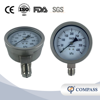 1/2 '-BSP Aço inoxidável SS304 Medidor de pressão radial de haste 100mm