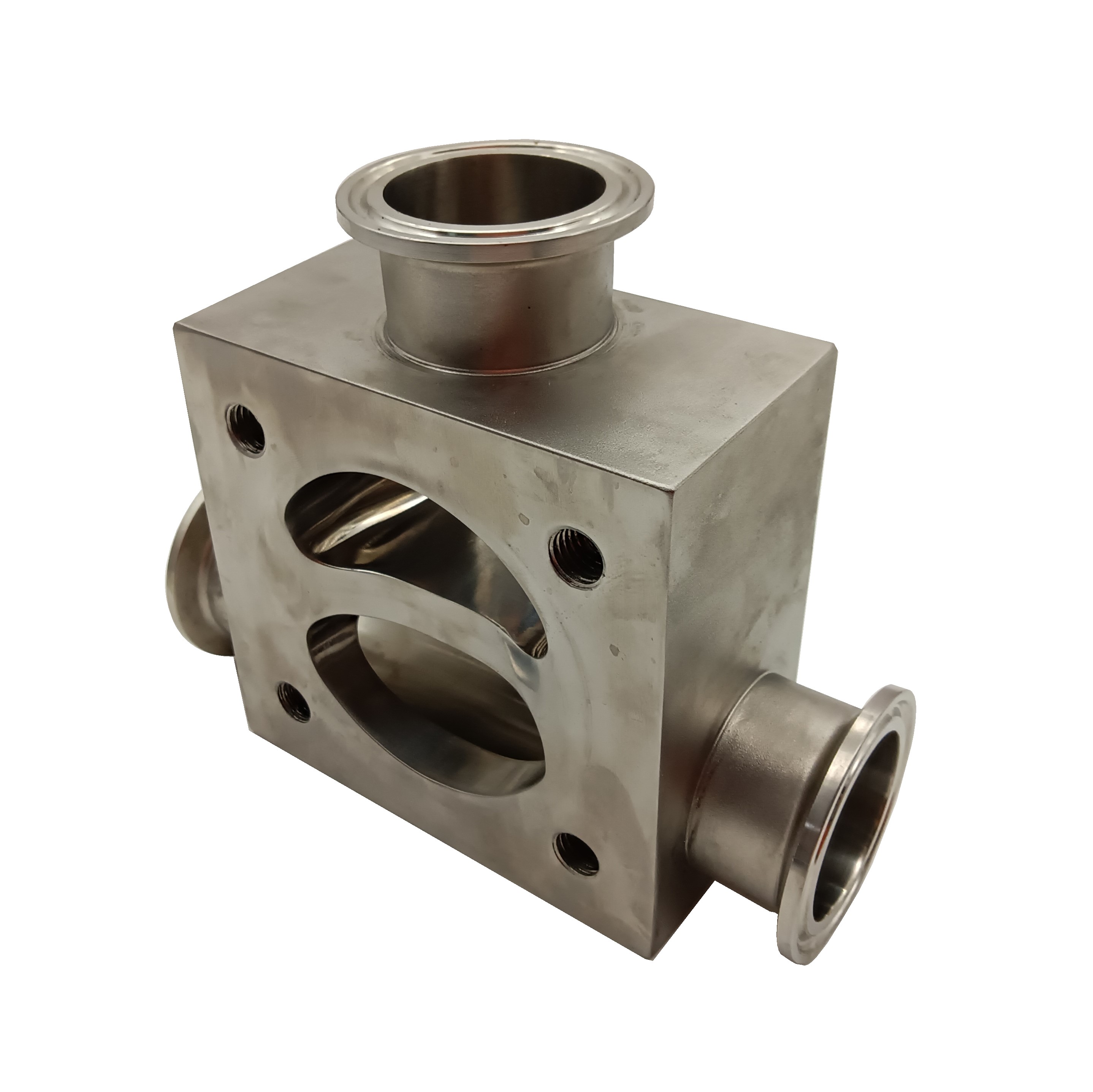 50,8 mm*50,8 mm de alta qualidade higiênica higiênica aço inoxidável SS316L manual sms solda de três válvulas de diafragma forja