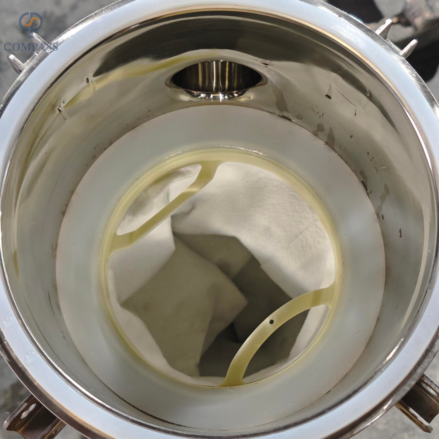 Filtro de saco higiênico de aço inoxidável da entrada lateral SS304 com tampa da placa