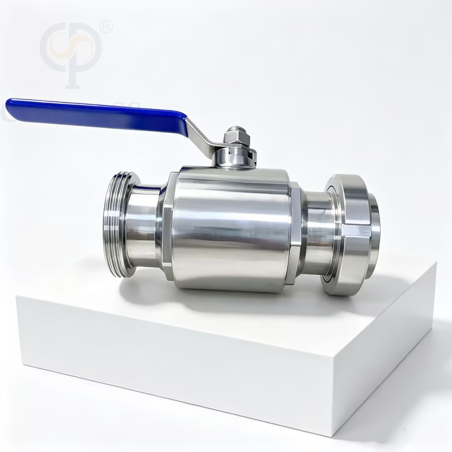 Nova chegada de qualidade alimentar SS316L DN65 Sanitário de aço inoxidável de média pressão DIN manual reto União-válvula de esfera de rosca macho com PTFE