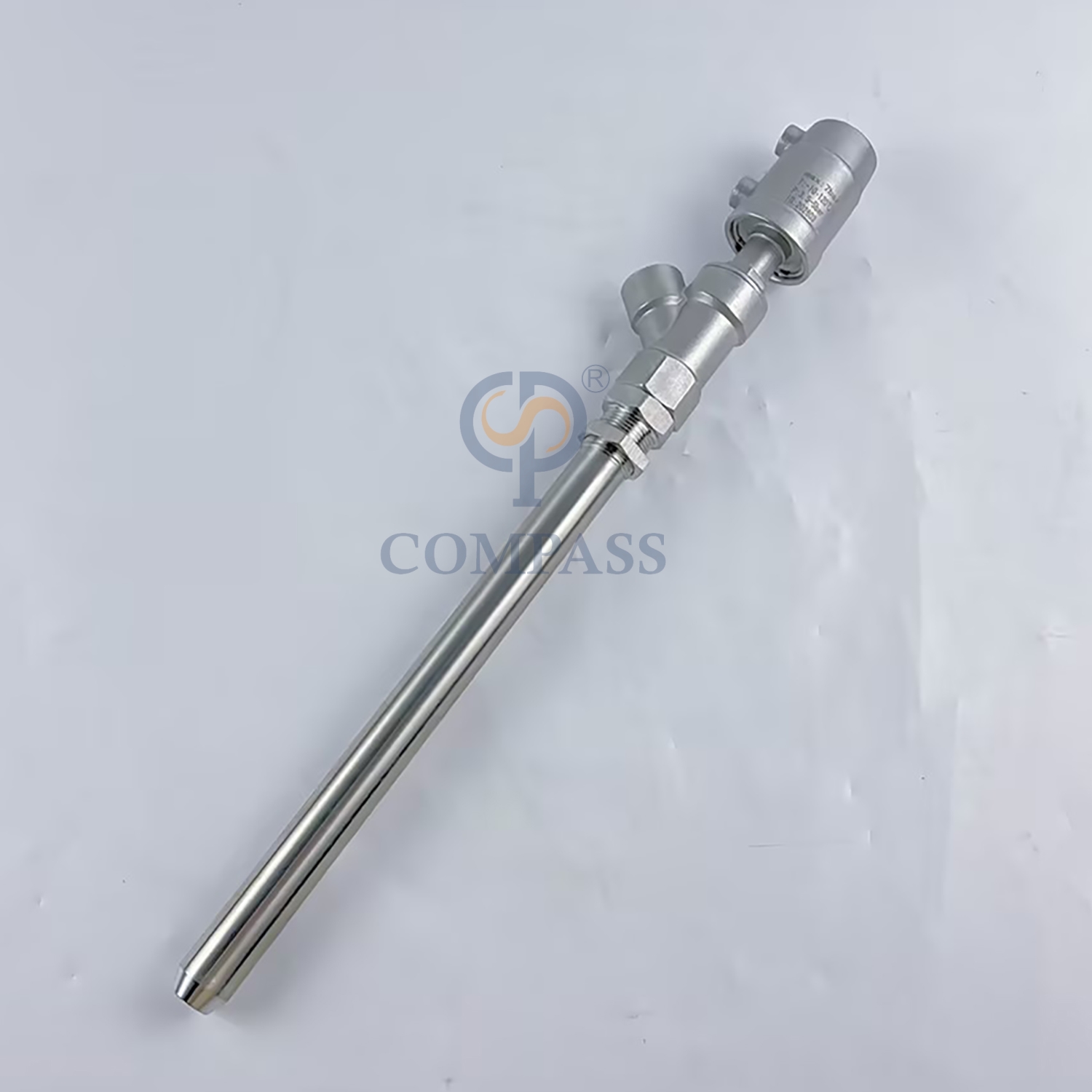 Válvula de enchimento de haste 20MM de diâmetro SS316L 250MM com cabeça pneumática de 32MM