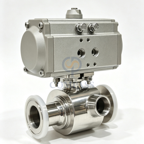 Preço 25.4mm aço inoxidável sanitário ss304 grau alimentício sms 1 polegada at052d atuador pneumático válvula de esfera de braçadeira reta com jaqueta