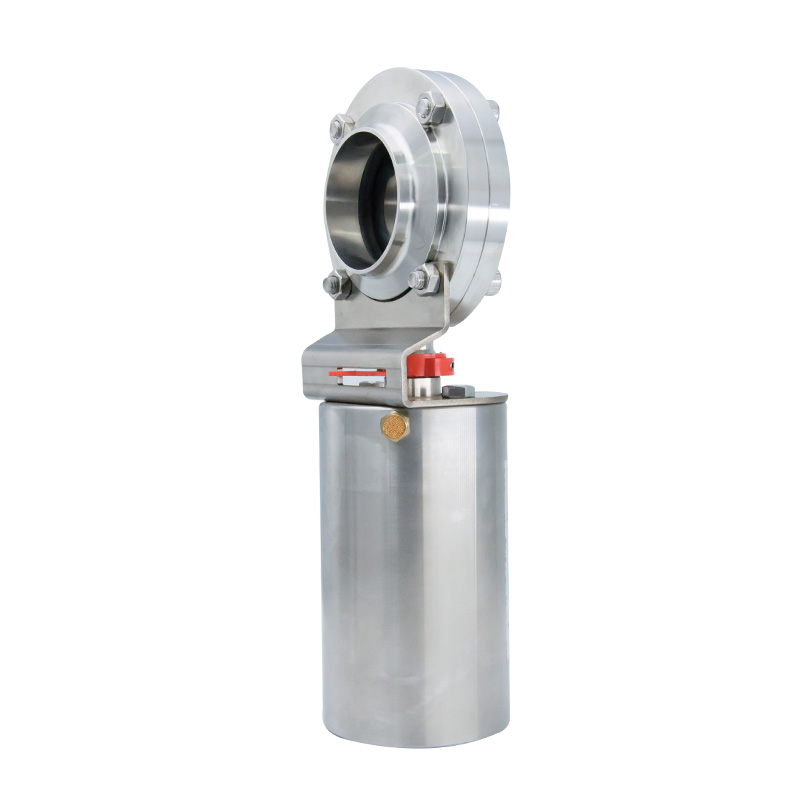 1/2 polegada 12,7 mm higiênica higiênica de aço inoxidável grau SS304 SMS Válvula de borboleta de solda pneumática 