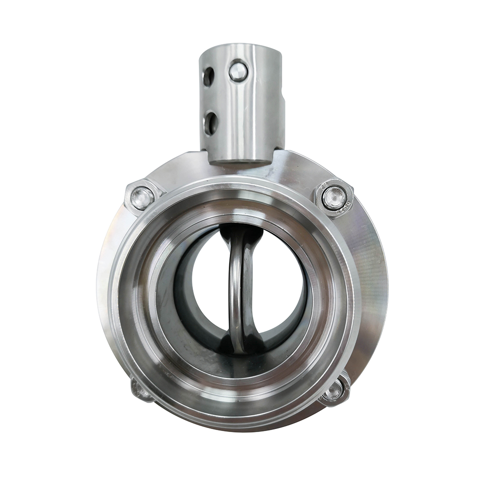 DN100 RD130 × 1/4 higiênico higiênico de aço inoxidável alimento SS304 DIN MANUAL MANUAL DO LINHA Válvula de borboleta com aço inoxidável