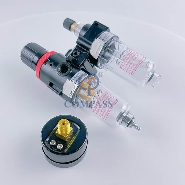 Filtros sanitários de aço inoxidável fabricados na China AFR 2000 Núcleo de cobre de plástico e ferro 1/4 '' Rosca fêmea FL Filtro de pressão reduzida 