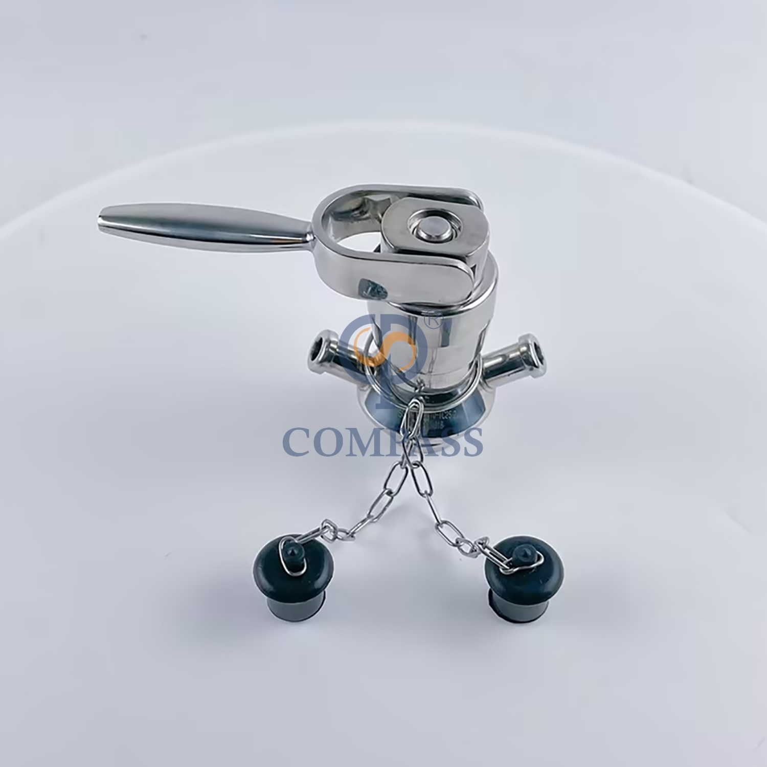 Válvula sanitária de aço inoxidável DN10 TC 25,2 mm SS316L de abertura rápida com braçadeira asséptica com vedação de silicone