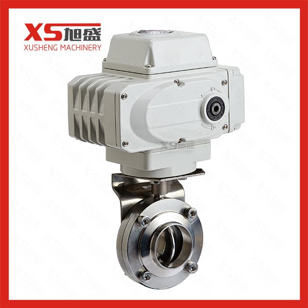 V&aacute;lvula de borboleta de solda sanit&aacute;ria com motor-driven