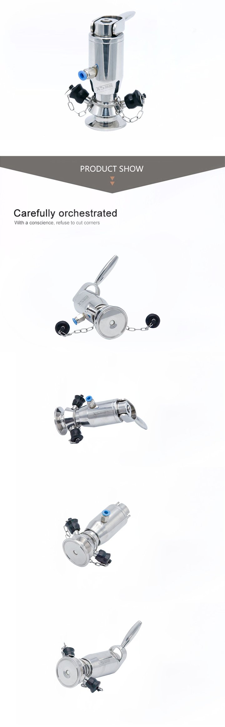 A&ccedil;o Inoxid&aacute;vel SS316L Pneumatic Manual Aseptic V&aacute;lvulas de amostragem