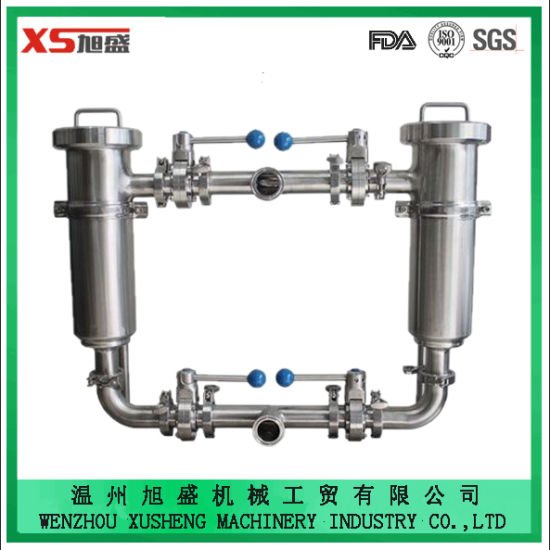Sistema de filtro duplex estendido higiênico de aço inoxidável 316L 2"