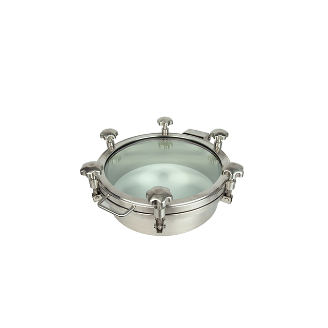 Visor de vidro redondo de aço inoxidável sanitário Manway