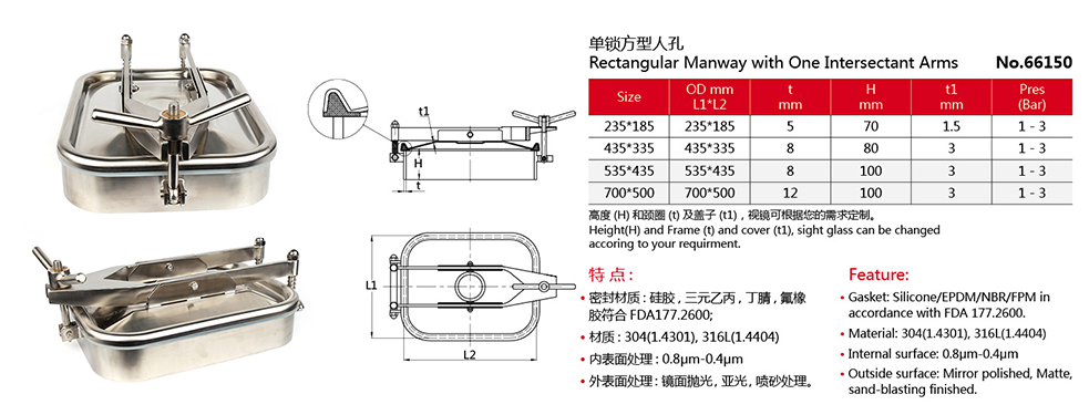 Especifica&ccedil;&atilde;o de capas de buquetas retangulares de a&ccedil;o inoxid&aacute;vel sanit&aacute;rias