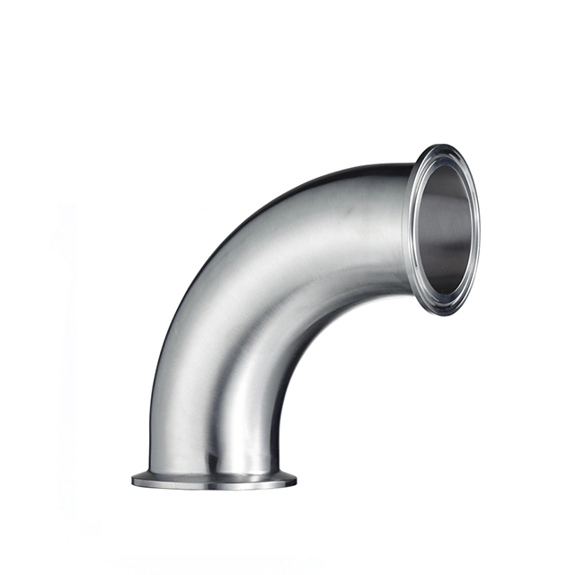Braçadeira de tubo de aço inoxidável sanitário com curvatura de cotovelo 