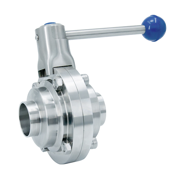 SS304 SS316L Válvula de esfera soldada de aço inoxidável sanitária manual de grau alimentício
