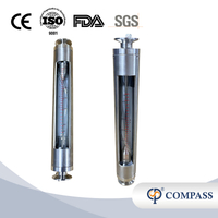 Medidor de vazão de rotor de vidro sanitário SS316 Lzb-K30