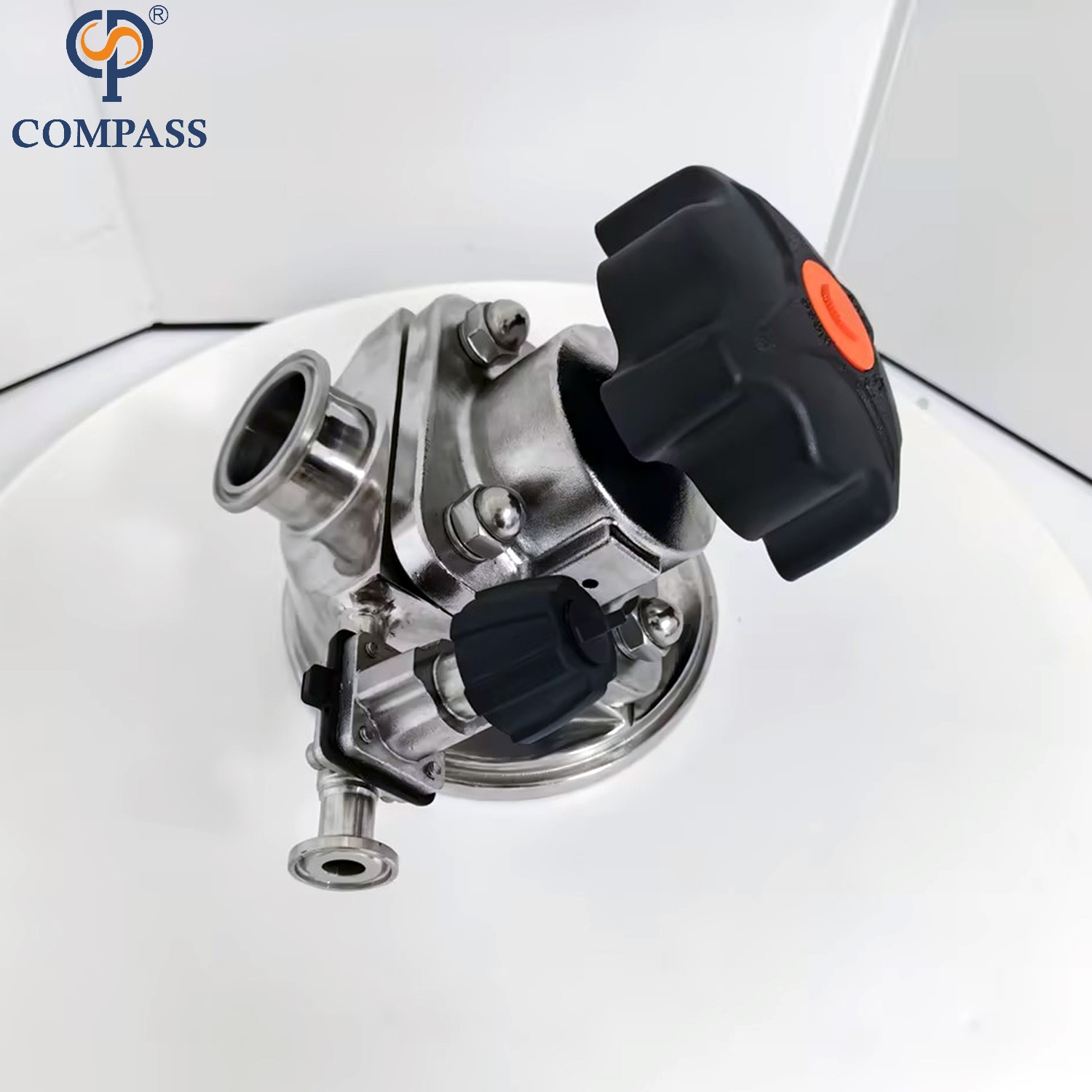 Válvula de controle sanitária de aço inoxidável, 1.5 polegadas, ss316l, sms, braçadeira manual, válvula de diafragma inferior do tanque com diafragma de epdm e ptfe