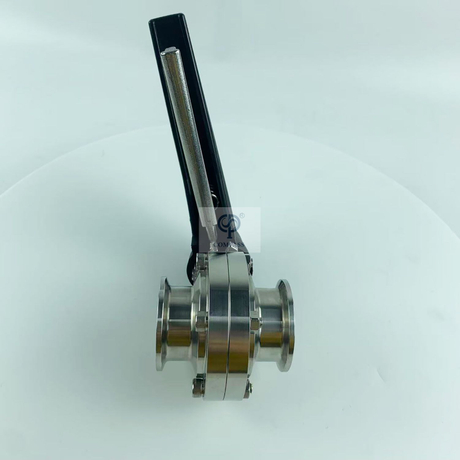 Válvula borboleta de braçadeira manual TC64MM SMS com alça de bico de pato de plástico