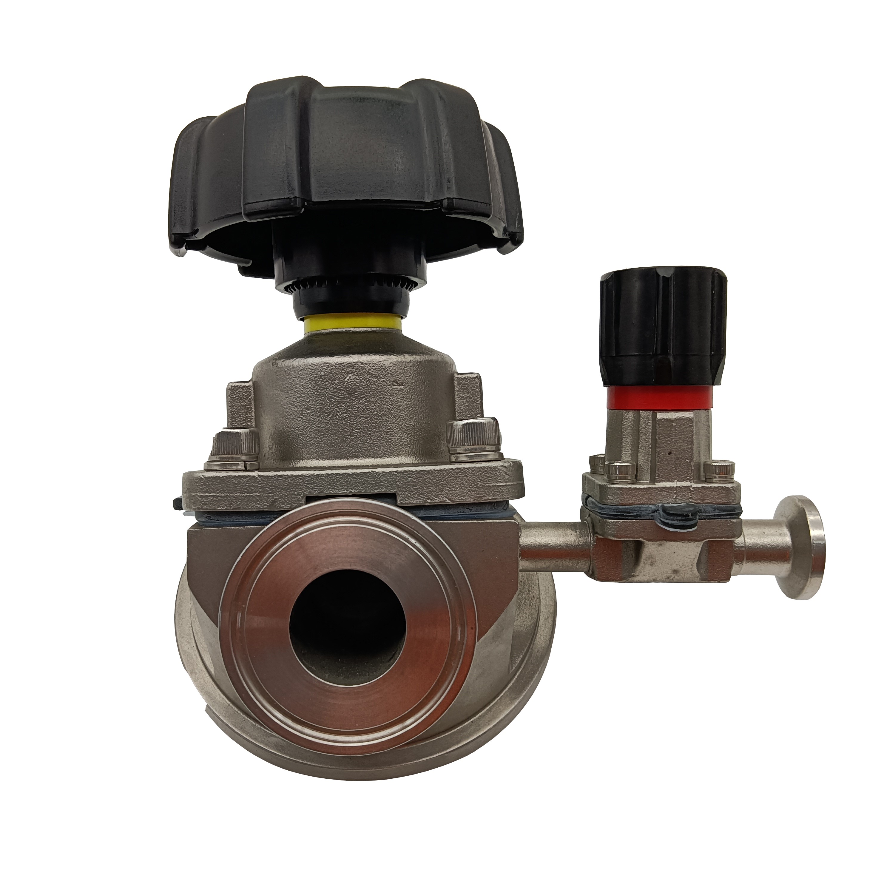1/2 polegada de 12,7 mm de alta qualidade higiênica higiênica aço inoxidável SS316L manual sms tanque de tanque de pinça diafragma vavle com porta de amostragem