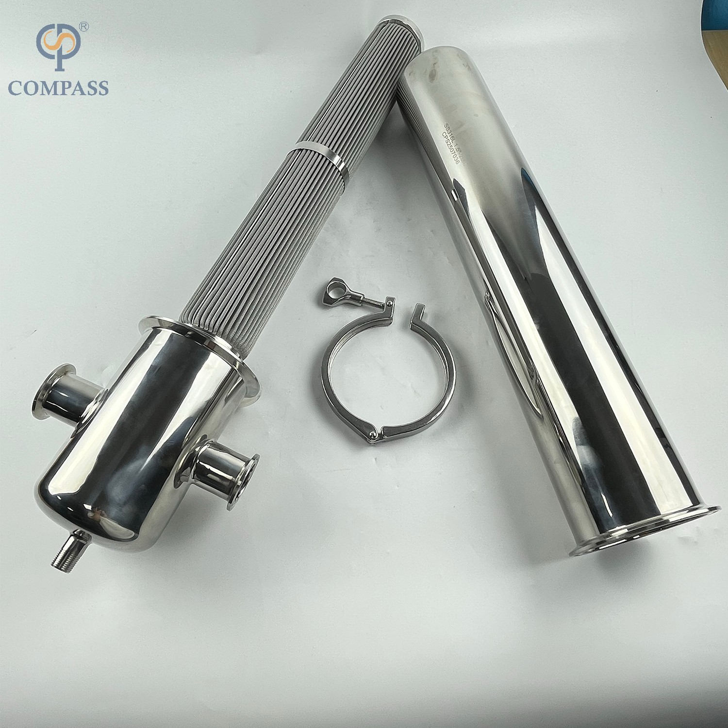 Filtro de vapor sanitário com caixa de aço inoxidável e elemento de filtro plissado 1.5 'SS316L