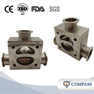 50,8 mm*50,8 mm de alta qualidade higiênica higiênica aço inoxidável SS316L manual sms solda de três válvulas de diafragma forja