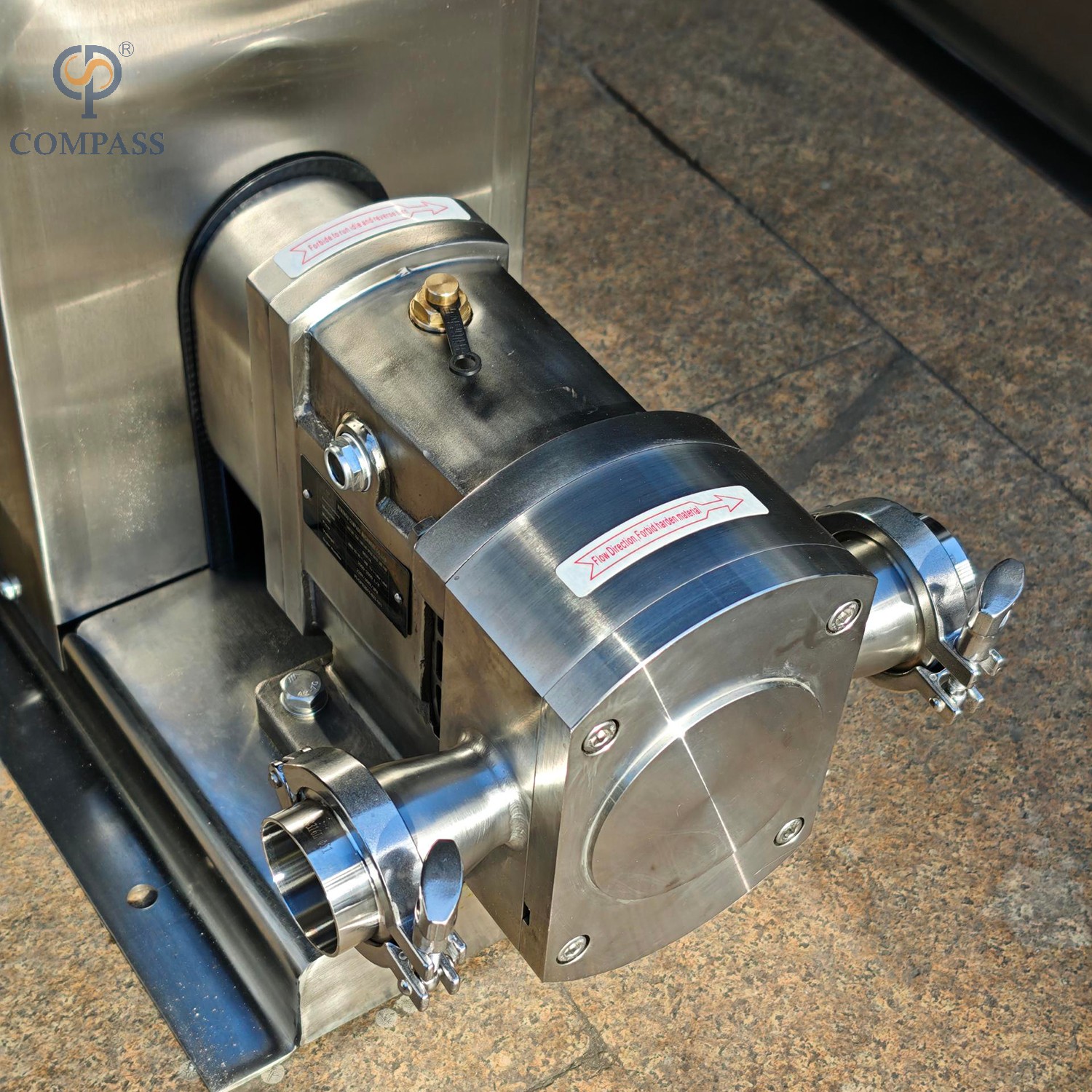 Bomba sanitária do lóbulo SS316L com motor de relação fixa 