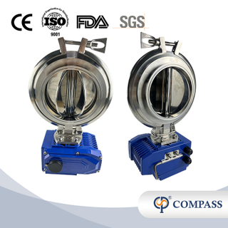 6 'SS304 Sanitary Six Potal Power Tri Clamp Butterfly Valves com cabeça elétrica on-off