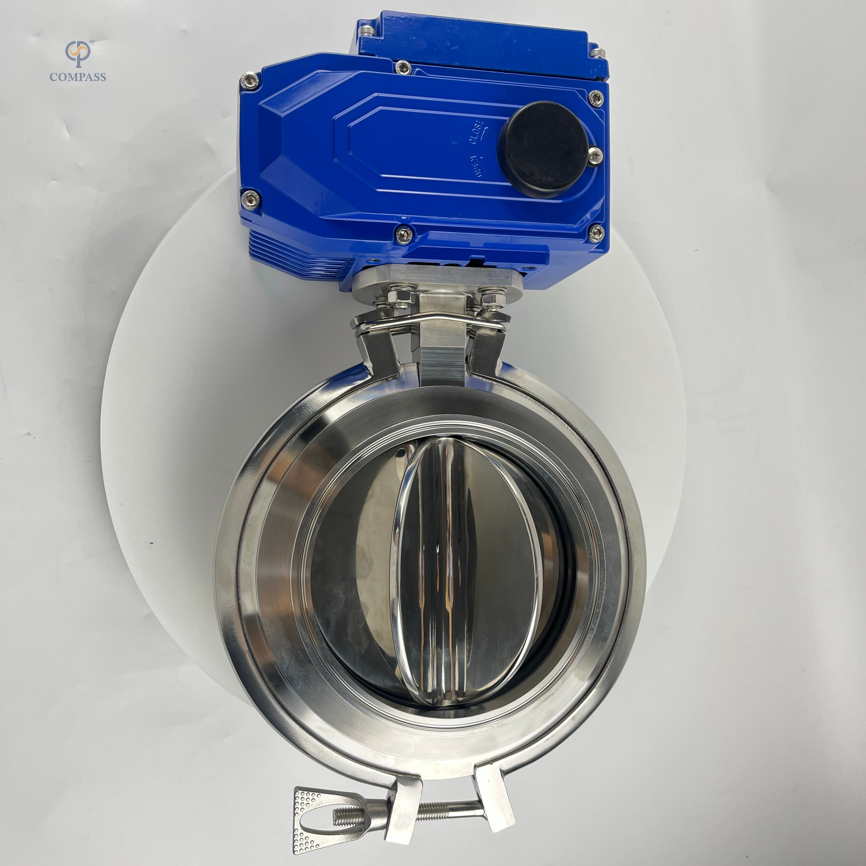 6 'SS304 Sanitary Six Potal Power Tri Clamp Butterfly Valves com cabeça elétrica on-off