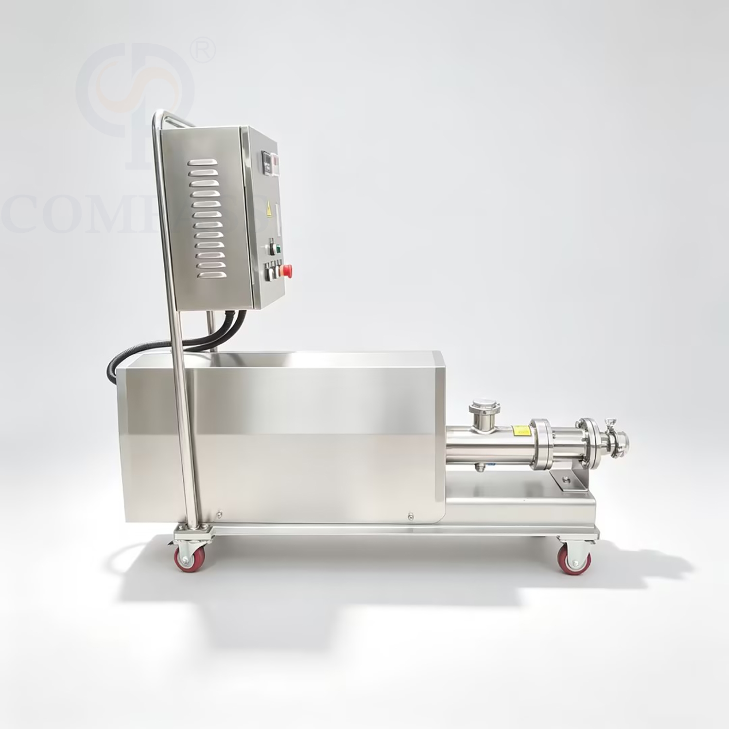 Bomba elétrica de parafuso único OEM de grau alimentício sanitário 1,5KW-2HP SS316L com tampa do motor de aço inoxidável e carrinho e estator EPDM