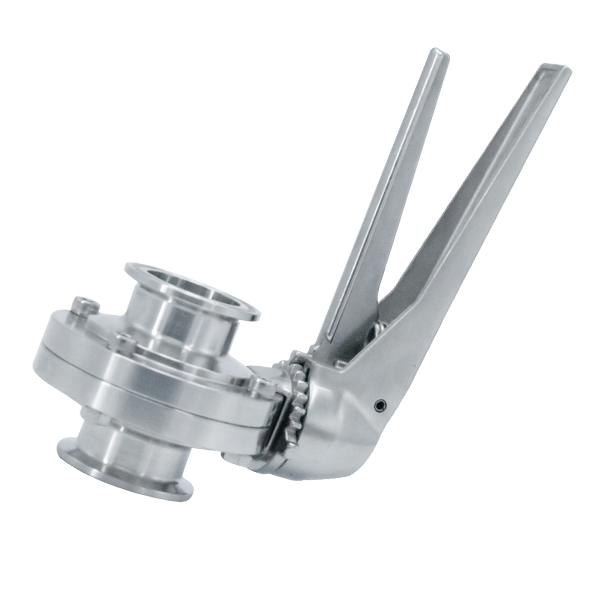 1 1/4 polegada de 32 mm higiênica higiênica de aço inoxidável grau SS316L SMS Manual Tri Cramp Butterfly Válvula com aço inoxidável