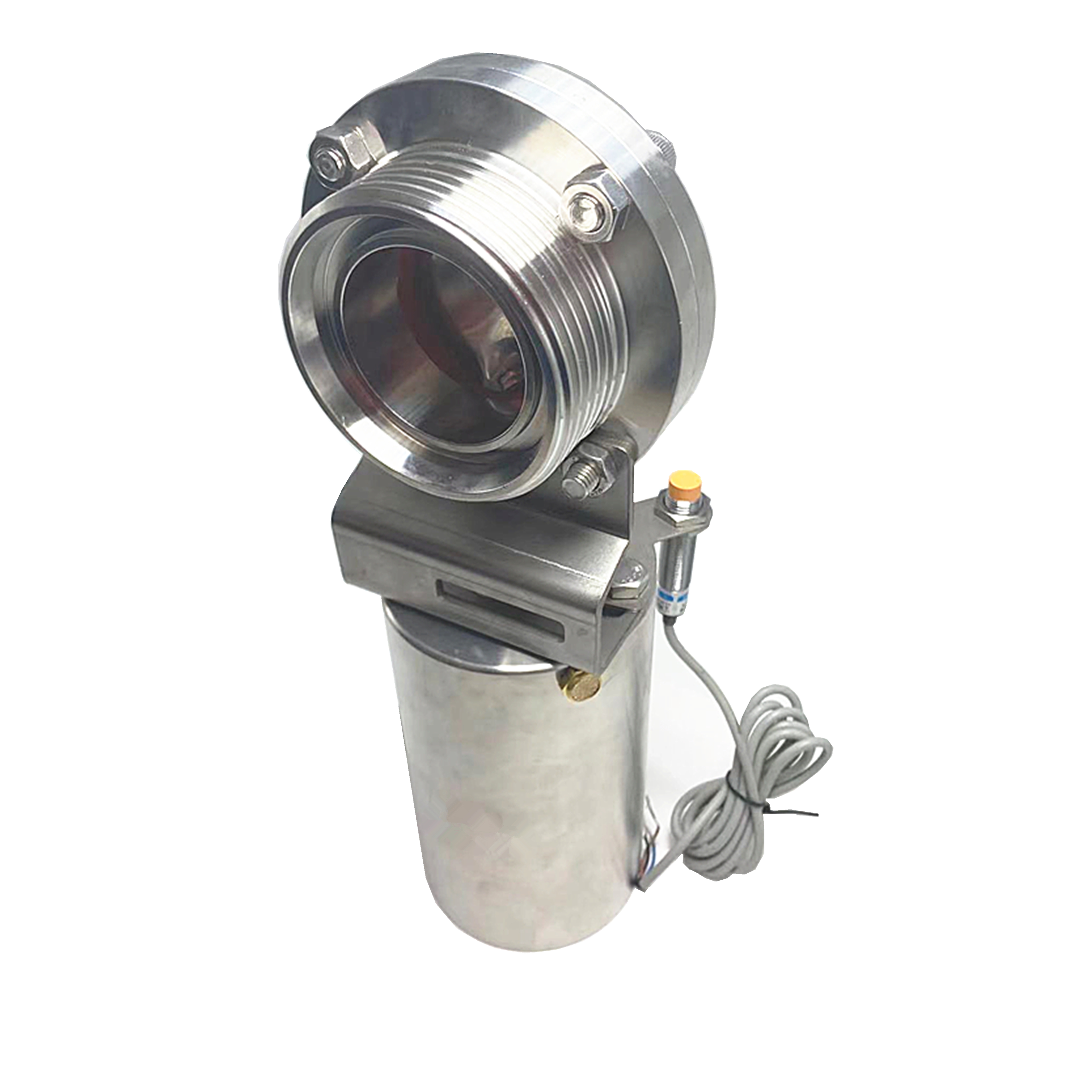 DN80 85mm higiênico higiênico aço inoxidável grau de alimento SS304 Válvula de borboleta-ladra pneumática com atuador pneumático 