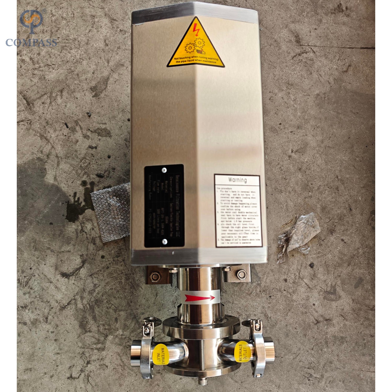 SS304 3KW 380V 3Fase 50HZ Classe Sanitária de Alta Qualidade 1750RPM Bombas de Impulsor Flexível de Fixação Tri com Selo Mecânico Único