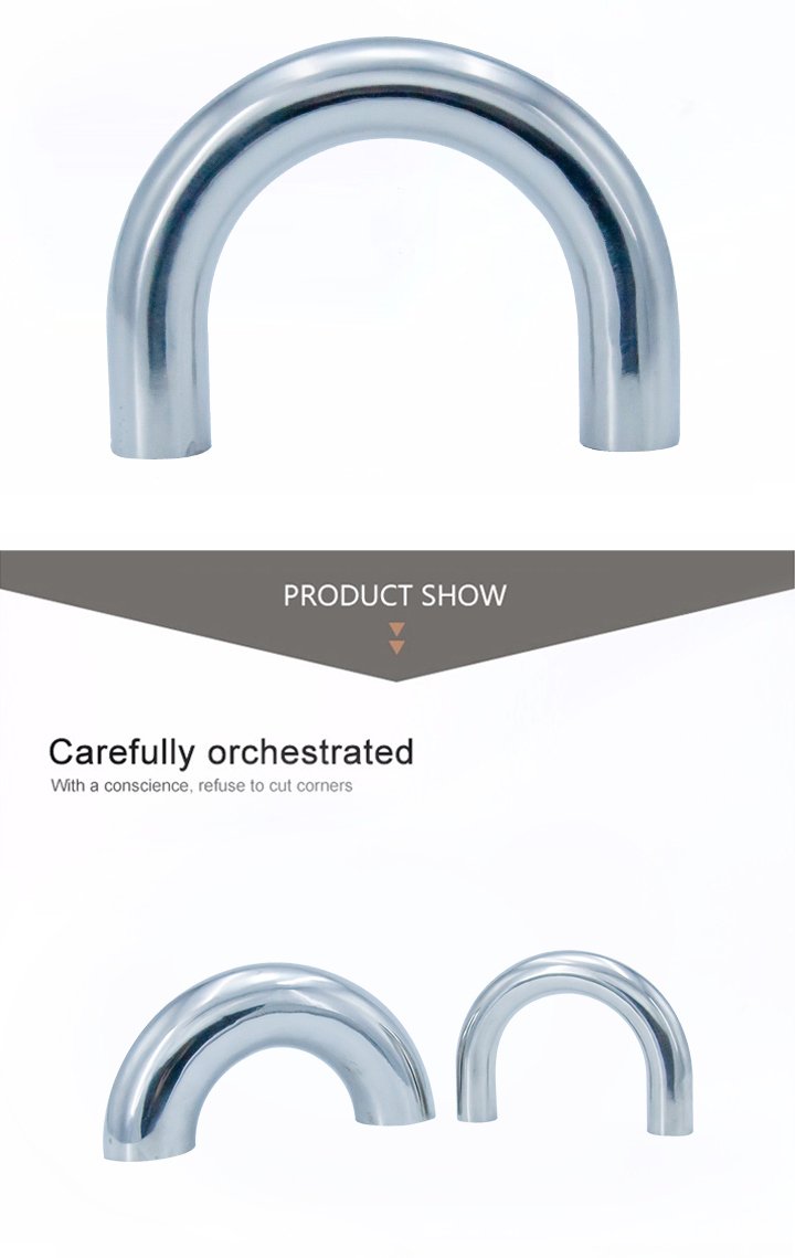 Espelho de a&ccedil;o inoxid&aacute;vel polido ss304 u modle bend cotovelo