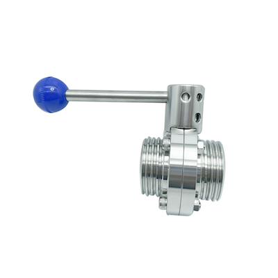 A&ccedil;o inoxid&aacute;vel sanit&aacute;ria masculina de threading noz borboleta v&aacute;lvulas