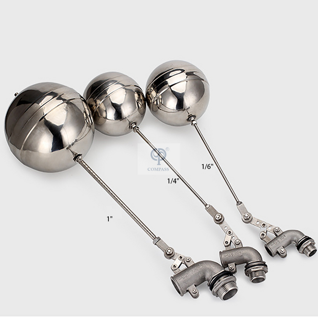 Válvula de esfera flutuante de rosca macho de aço inoxidável para tanque de água