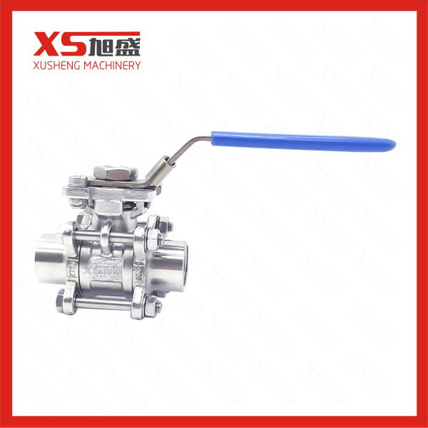 SS304 SS316L aço inoxidável higiênico sanitário grau alimentício Rosqueado Full Port 3 PC Válvula de esfera