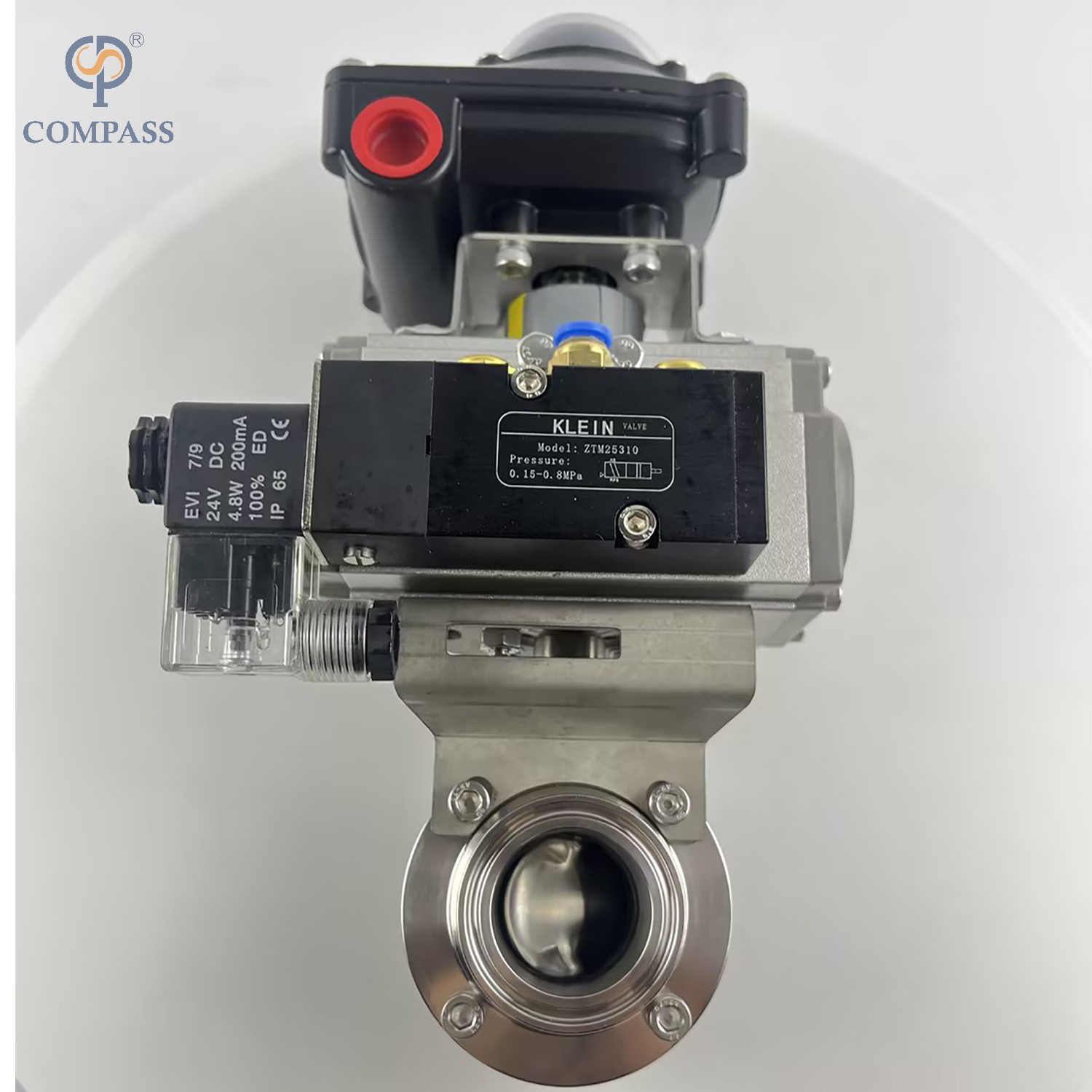 VÁLVULA DE BORBOLETA DE SOLDADURA PNEUMÁTICA DIN DE GRAU ALIMENTÍCIO SS304