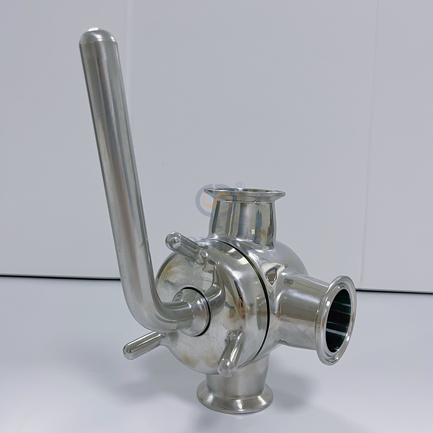 Alta qualidade 38.1mm de aço inoxidável sanitário ss304 sms forjamento manual virola final três maneiras válvula plugue t-port com silicone oem
