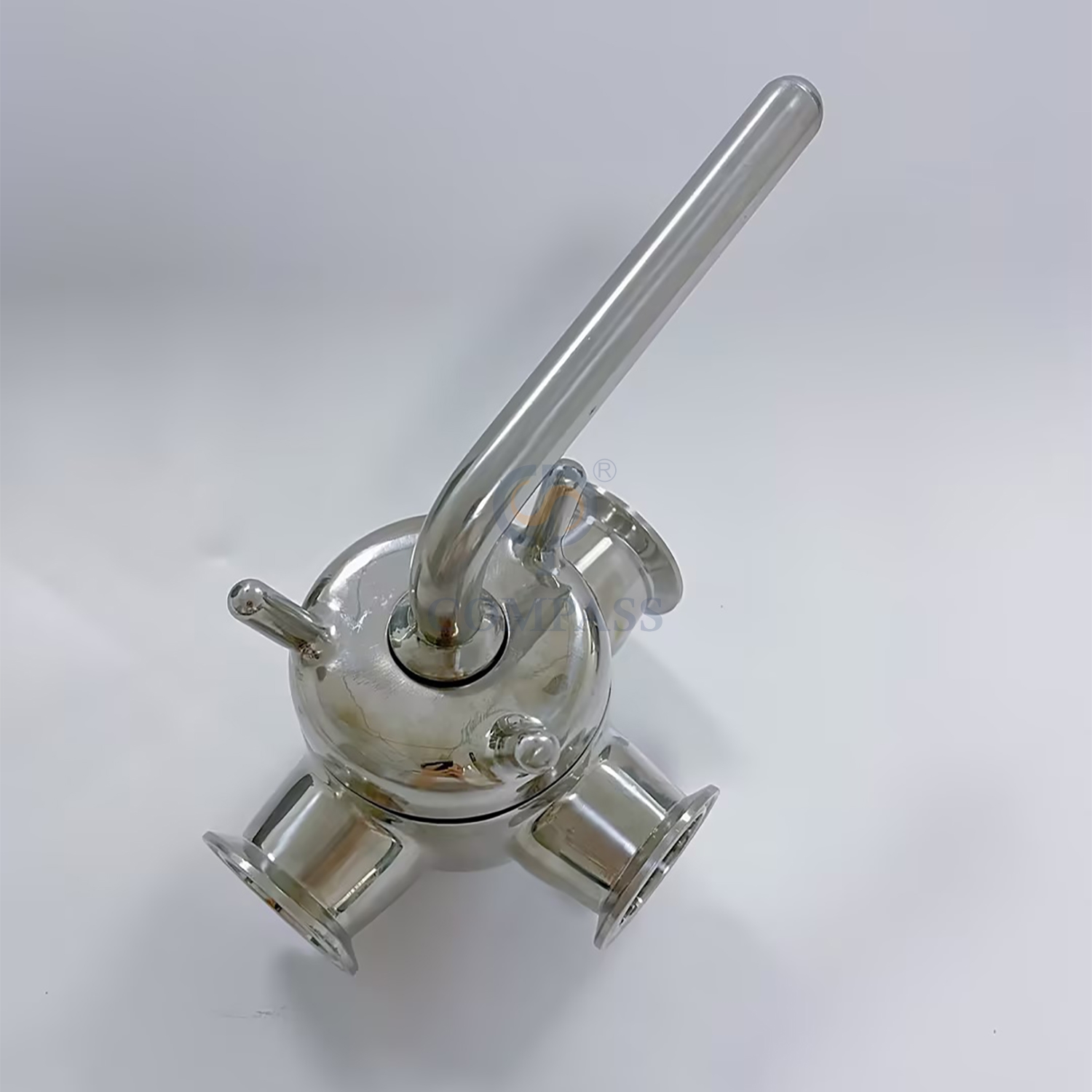 Alta qualidade 38.1mm de aço inoxidável sanitário ss304 sms forjamento manual virola final três maneiras válvula plugue t-port com silicone oem