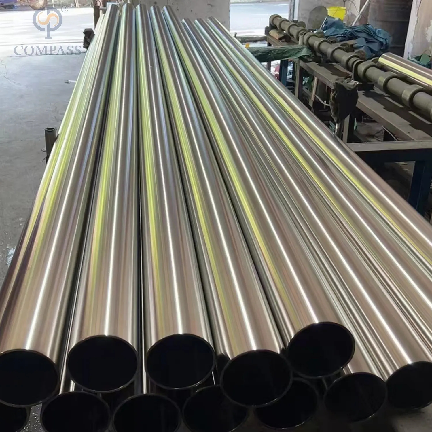 Preço por atacado Fábrica de aço inoxidável SS304 SMS 254mmx2mm higiênico higiênico redondo tubo de costura com espelho