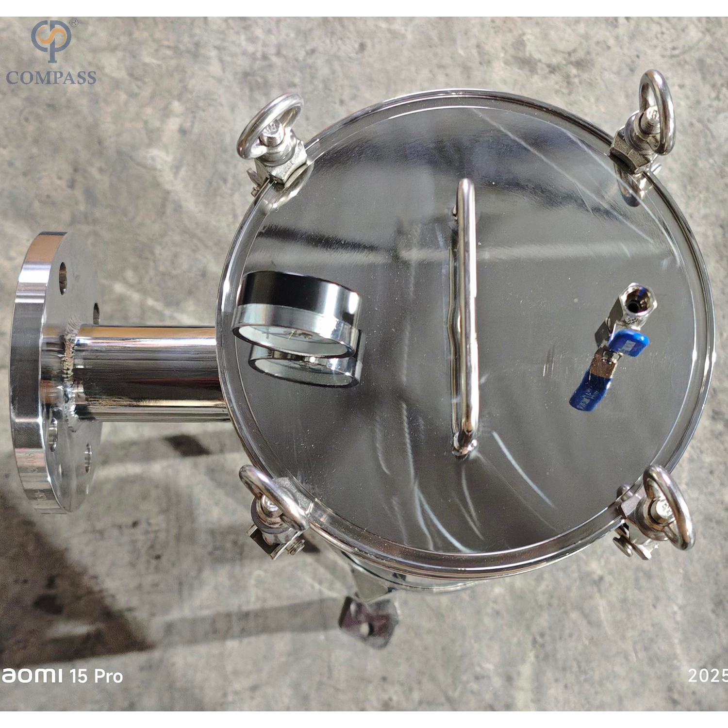 Filtro de saco higiênico de aço inoxidável da entrada lateral SS304 com tampa da placa