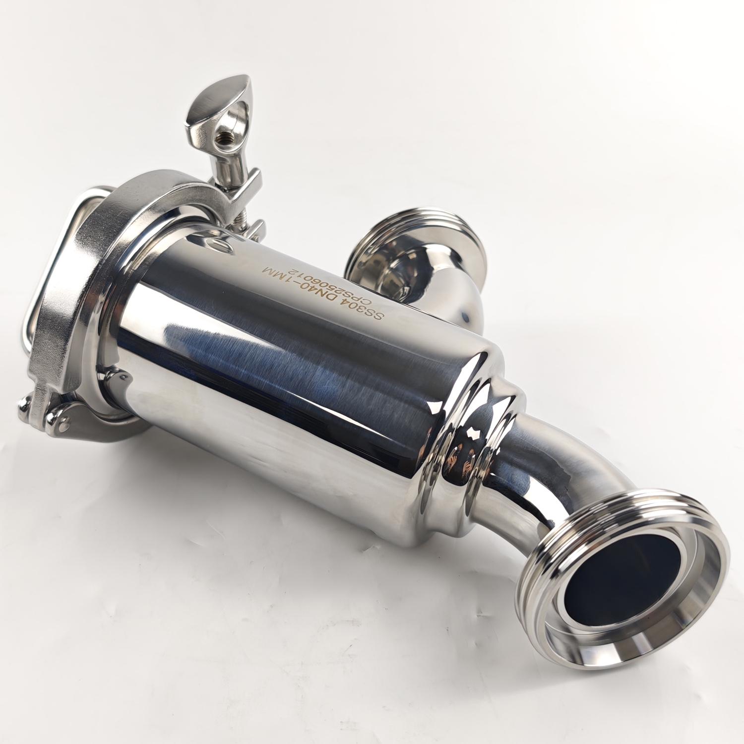 DN40-1MM MELHOR ALIMENTO ALIMENTÁRIO SANITÁRIO 304/SS316L Frea sanitária não retenção Filters do tipo cotovelo 