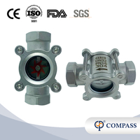 DN15 Glass de mira de ameixa a aço inoxidável