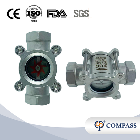DN15 Glass de mira de ameixa a aço inoxidável